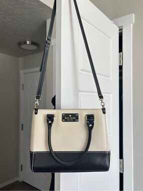 Kate Spade Berkeley Lane Quinn Porcelain Black Satchel Purse